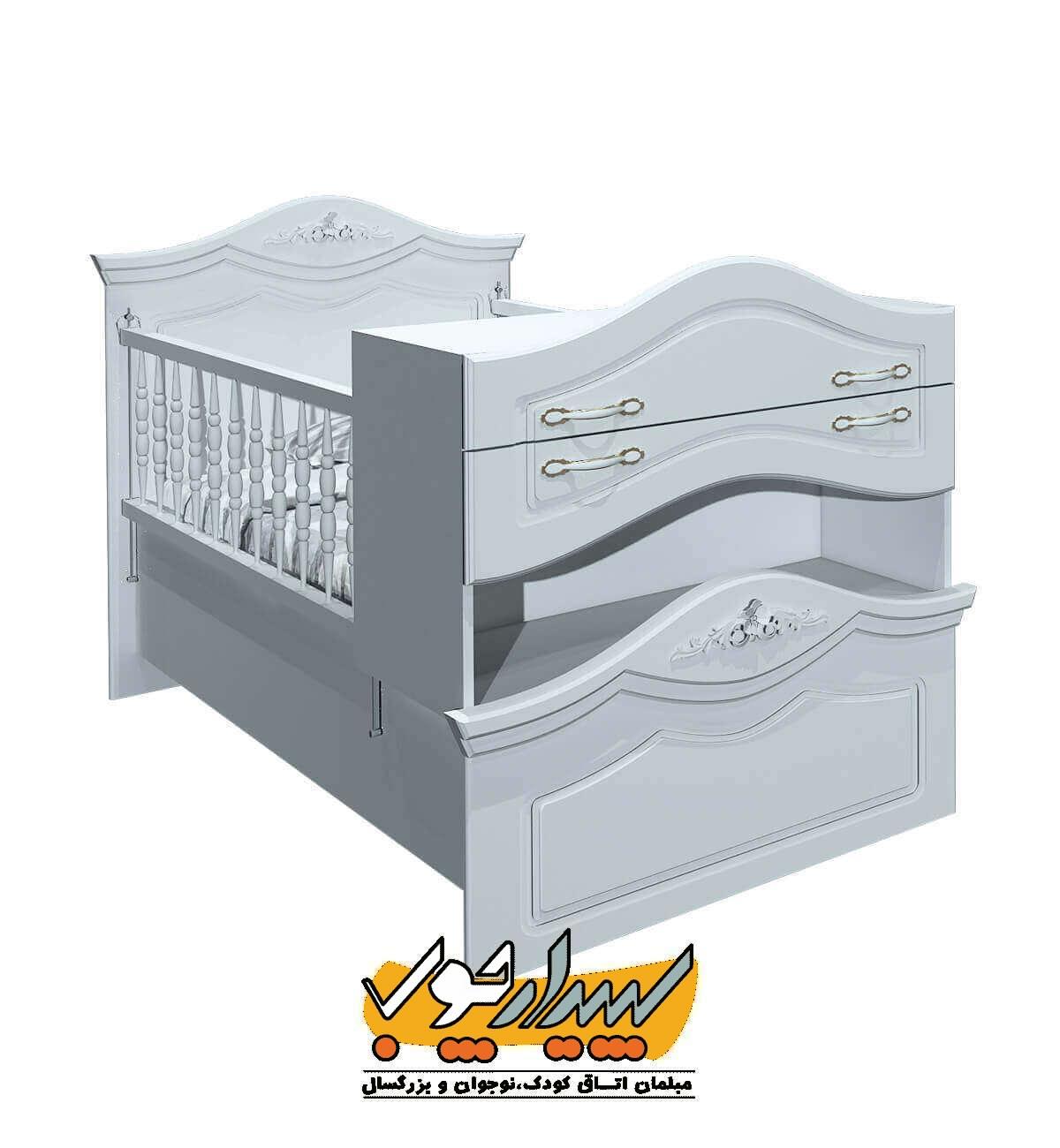 تخت خواب دو منظوره نوزاد پرنسس