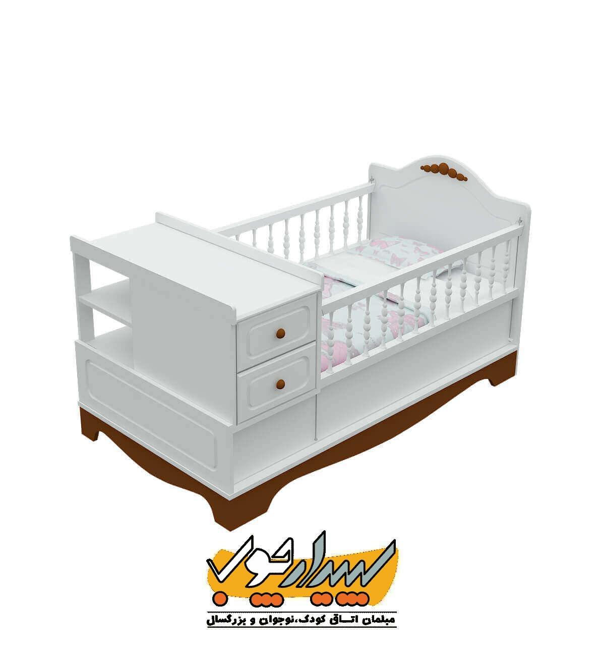 تخت خواب دو منظوره نوزاد صدف